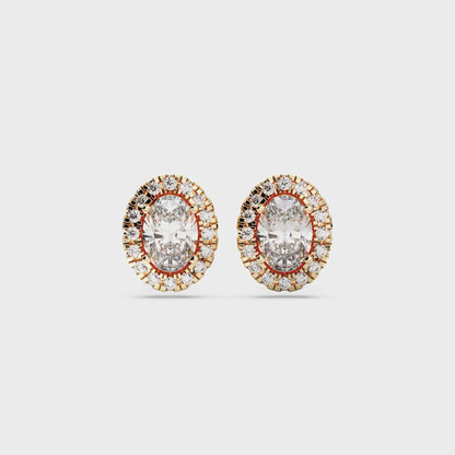 OVAL HALO EARRING