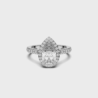 PEAR HALO RING