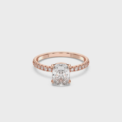EL.CUSHION SIDESTONE RING (THIN)