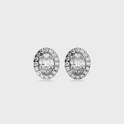OVAL HALO EARRING