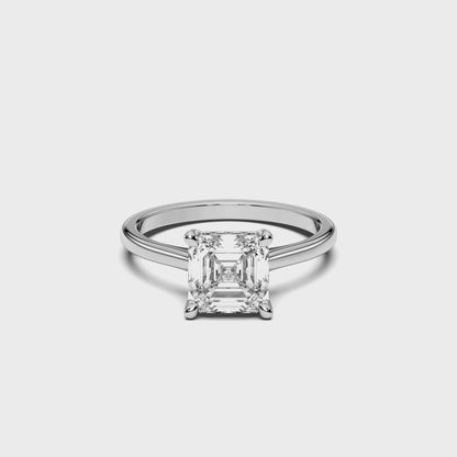 SQ.EMERALD HIDDEN HALO RING