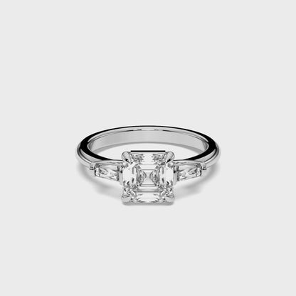 SQ.EMR/TB 3 STONES RING