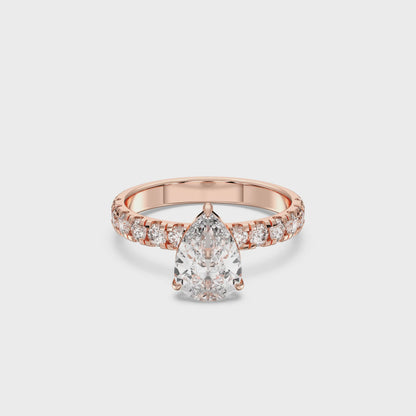 PEAR SIDESTONE RING (THICK)