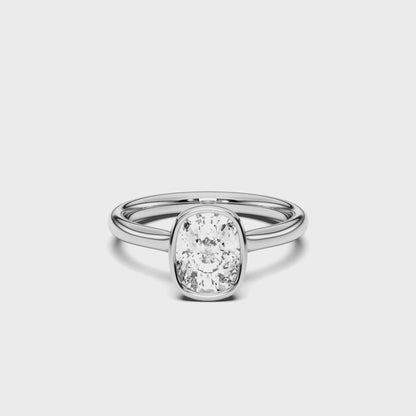 EL.CUSHION BEZEL SOLITAIRE RING
