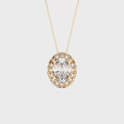 OVAL HALO SOLITAIRE PENDANT