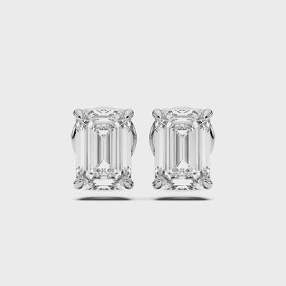 EMERALD 4PRONG STUDS