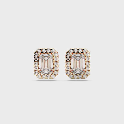 EMERALD HALO EARRING
