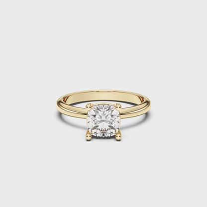 EL.CUSHION SOLITAIRE RING