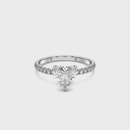 HEART SIDESTONE RING (THIN)