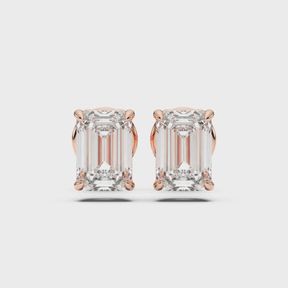 EMERALD 4PRONG STUDS