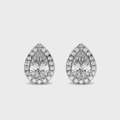 PEAR HALO EARRING