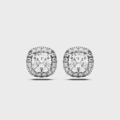 SQ.CUSHION HALO EARRING