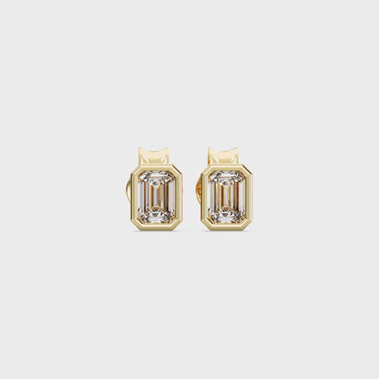 EMERALD BEZEL STUDS
