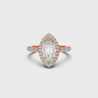 MARQUISE HALO RING