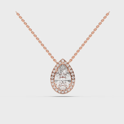 PEAR HALO SOLITAIRE PENDANT