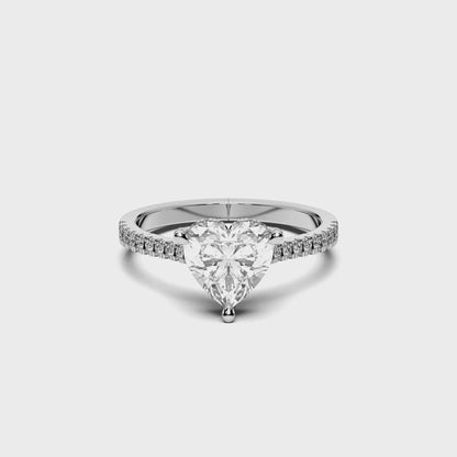 HEART HIDDEN HALO WITH SIDE STONE