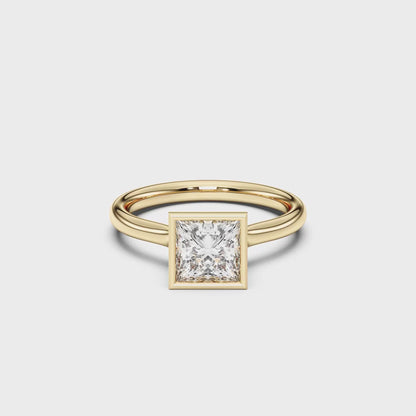 PRINCESS BEZEL SOLITAIRE RING