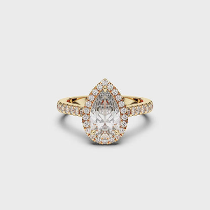 PEAR HALO RING