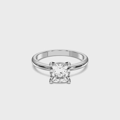 SQ.CUSHION SOLITAIRE RING