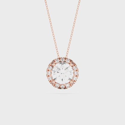 ROUND HALO SOLITAIRE PENDANT