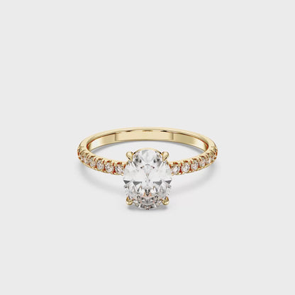 OVAL SIDESTONE RING (THIN)
