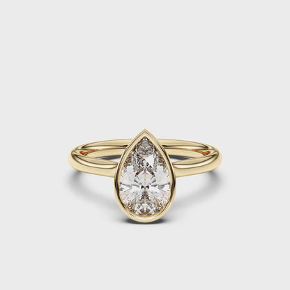 PEAR BEZEL SOLITAIRE RING