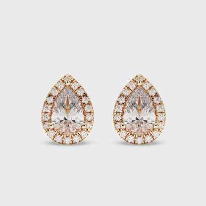 PEAR HALO EARRING