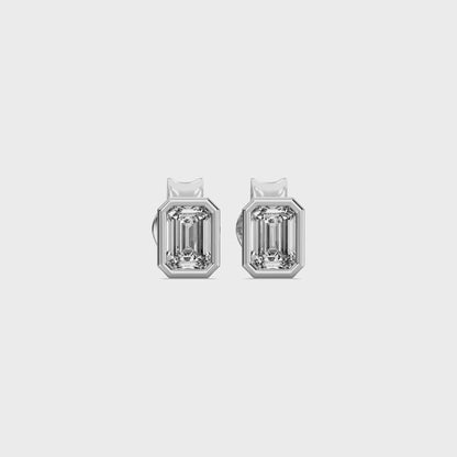 EMERALD BEZEL STUDS