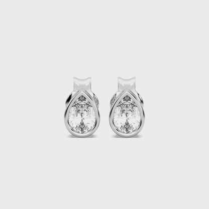 PEAR BEZEL STUDS