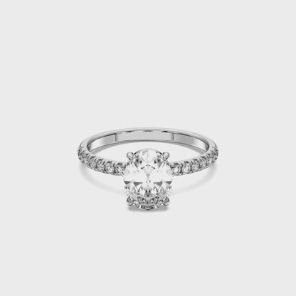 OVAL SIDESTONE RING (THIN)