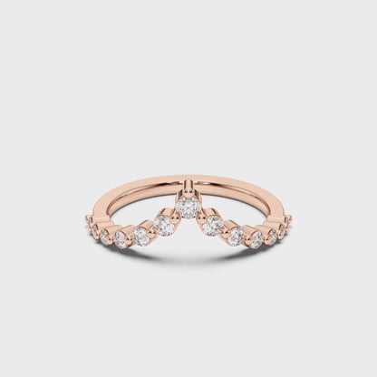 ROUND V SHAPE WEDDING BAND