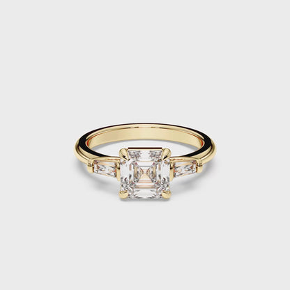 SQ.EMR/TB 3 STONES RING