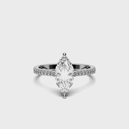 MARQUISE HIDDEN HALO WITH SIDE STONE