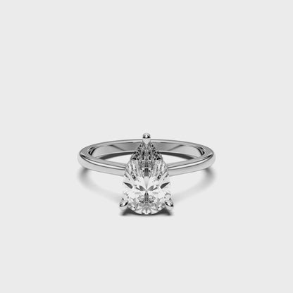 PEAR HIDDEN HALO RING