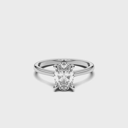 OVAL HIDDEN HALO RING