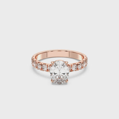OVAL SIDESTONE RING (THICK)