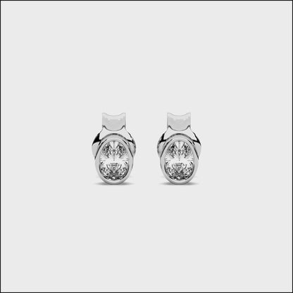 OVAL BEZEL STUDS