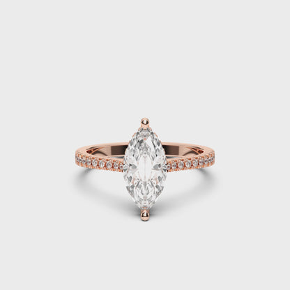 MARQUISE HIDDEN HALO WITH SIDE STONE