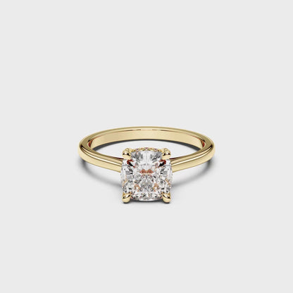 SQ.CUSHION HIDDEN HALO RING