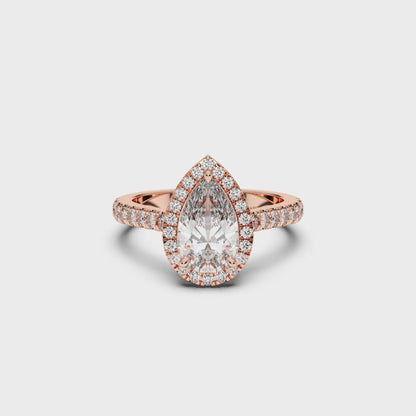 PEAR HALO RING