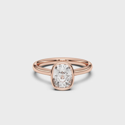 EL.CUSHION BEZEL SOLITAIRE RING