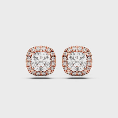 SQ.CUSHION HALO EARRING
