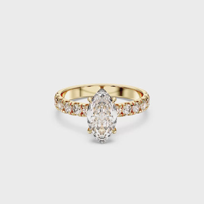 MARQUISE SIDESTONE RING (THICK)