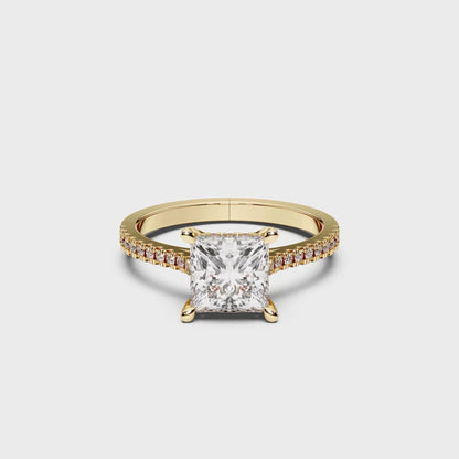 PRINCESS HIDDEN HALO WITH SIDE STONE
