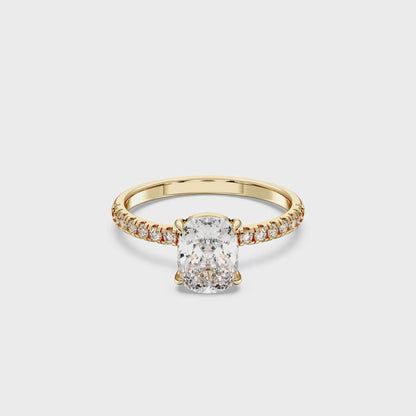 EL.CUSHION SIDESTONE RING (THIN)
