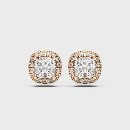 SQ.CUSHION HALO EARRING