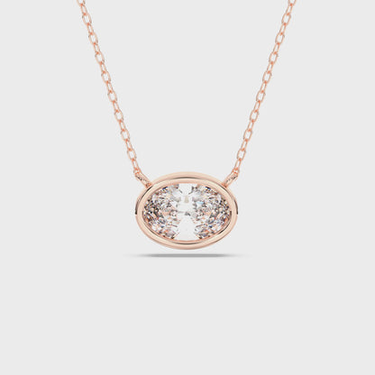 OVAL BEZEL SOLITAIRE PENDANT