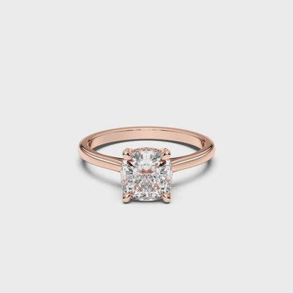 SQ.CUSHION HIDDEN HALO RING