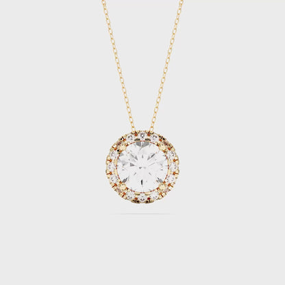 ROUND HALO SOLITAIRE PENDANT
