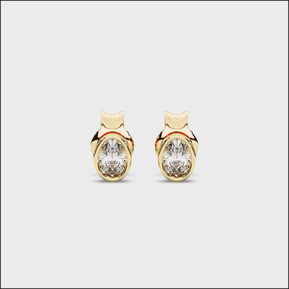 OVAL BEZEL STUDS